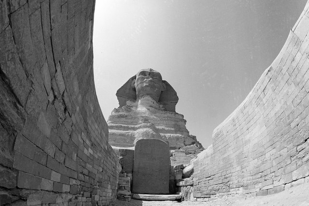 Great Sphinx of Giza, 1970. Marzouk photographs the mythical beast with the body of a lion and the head of a man, thought to have been built around 2500BC. (Photo by Ramses Marzouk)