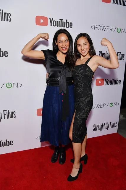 Rosario Dawson (L) and Jordan Delgado attend Power On Premiere By Straight Up Films With Support From YouTube at Google Playa Vista Office on April 24, 2019 in Playa Vista, California. (Photo by Emma McIntyre/Getty Images for YouTube)