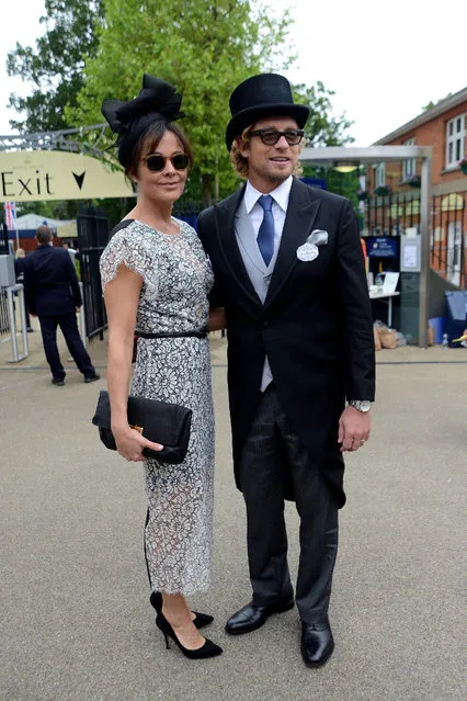 ASCOT, ENGLAND - JUNE 17:  Actor Simon Baker with his wife Rebecca Rigg attend Royal Ascot 2015 at Ascot racecourse on June 17, 2015 in Ascot, England.  (Photo by Kirstin Sinclair/Getty Images for Ascot Racecourse)