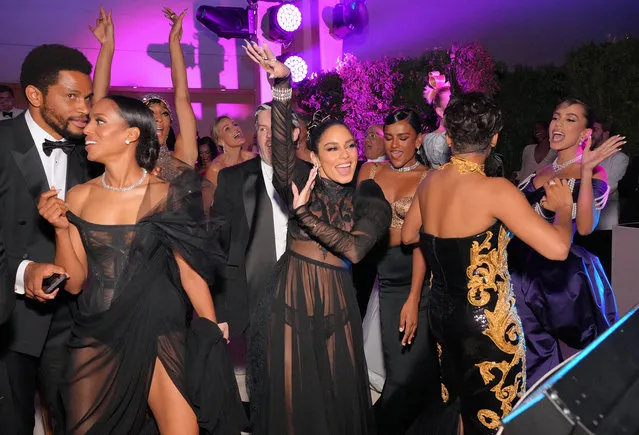 Kerry Washington, Vanessa Hudgens, Simone Ashley, Ariana DeBose, and Anitta react during a musical performance at The 2022 Met Gala Celebrating “In America: An Anthology of Fashion” at The Metropolitan Museum of Art on May 02, 2022 in New York City. (Photo by Kevin Mazur/MG22/Getty Images for The Met Museum/Vogue)