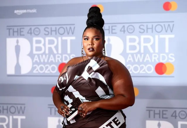 Lizzo poses as she arrives for the Brit Awards at the O2 Arena in London, Britain, February 18, 2020. (Photo by Simon Dawson/Reuters)