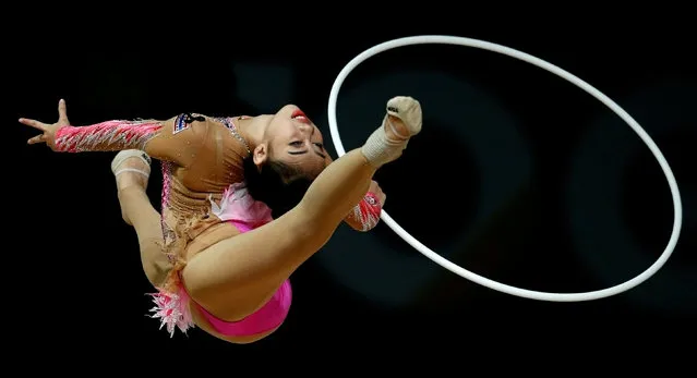 Pornchanit Junthabud of Thailand competes at the Women's Rhythmic Gymnastics Ribbon Apparatus final of the 29th South East Asian Games in Kuala Lumpur, Malaysia, Monday, August 28, 2017. (Photo by Lai Seng Sin/Reuters)
