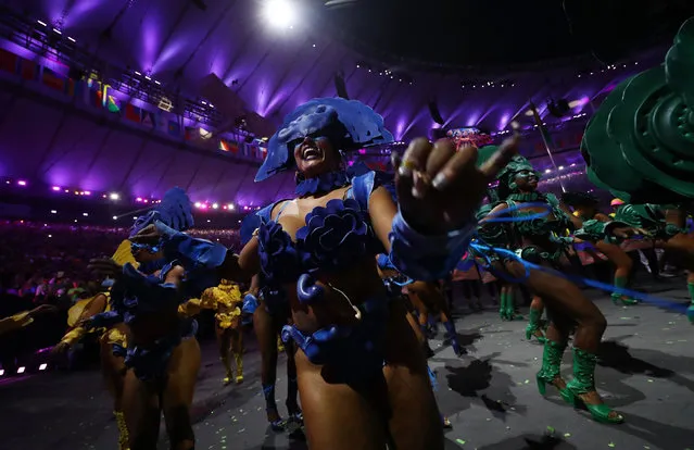 2016 Rio Olympics, Opening ceremony, Maracana, Rio de Janeiro, Brazil on August 5, 2016. Performers take part in the opening ceremony. (Photo by Kai Pfaffenbach/Reuters)