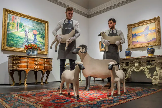 Auction house Christie’s unveils impressionist paintings by Paul Signac and Gustave Caillebotte alongside decorative arts, highlights from a new collection going on sale in December and February, in London, England on October 26, 2018. (Photo by Guy Bell/Rex Features/Shutterstock)