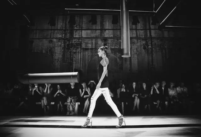 Models showcase designs during the By Johnny show at Mercedes-Benz Fashion Week Australia 2015 at Carriageworks on April 13, 2015 in Sydney, Australia. (Photo by Ryan Pierse/Getty Images)