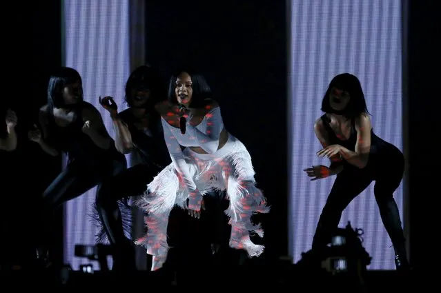 Rihanna performs at the BRIT Awards at the O2 arena in London, Britain, February 24, 2016. (Photo by Stefan Wermuth/Reuters)