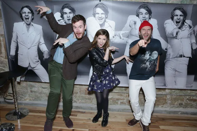 Joe Swanberg, Anna Kendrick and Mark Webber attend ChefDance Sponsored By SUJA Juices, El Tesoro Tequila & Sunrider on January 19, 2014 in Park City, Utah. (Photo by Tiffany Rose/Getty Images for ChefDance)