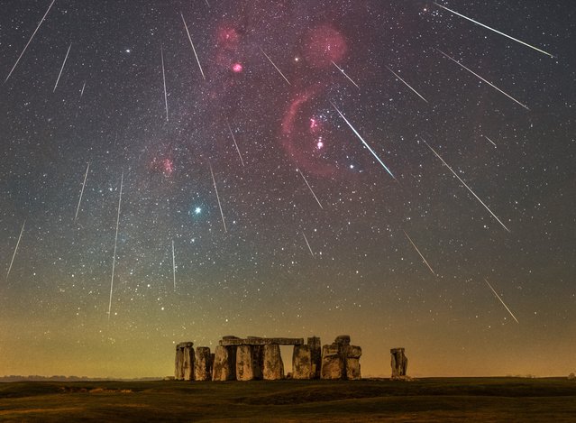 Nick Bull captured the Geminid meteor shower above Stonehenge in Wiltshire, UK on December 14, 2023. (Photo by Nick Bull/Picture Eexclusive)