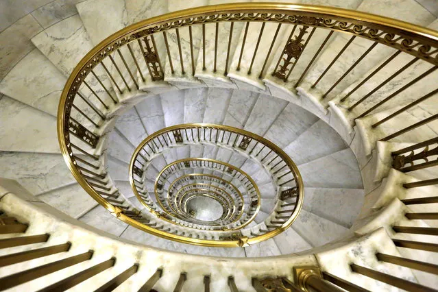 A circular staircase is seen in the U.S. Supreme Court building in Washington, U.S. January 28, 2016. (Photo by Jonathan Ernst/Reuters)