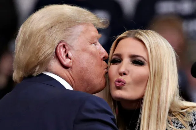 U.S. President Donald Trump is greeted by White House Senior Advisor Ivanka Trump at a campaign rally in Manchester, New Hampshire, U.S., February 10, 2020. (Photo by Jonathan Ernst/Reuters)