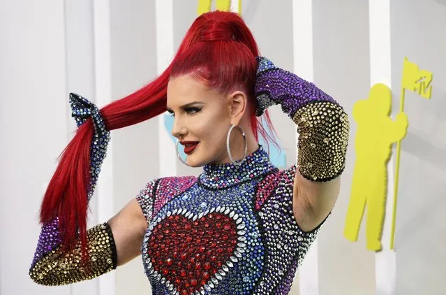 American television host Justina Valentine arrives at the 2022 MTV Video Music Awards at the Prudential Center in Newark, New Jersey, U.S., August 28, 2022. (Photo by Eduardo Munoz/Reuters)