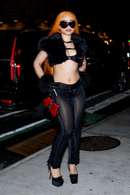 American rapper Ice Spice steps out to celebrate Danielle's birthday at Joyface in the East Village on February 14, 2025 in New York. (Photo by Backgrid USA)