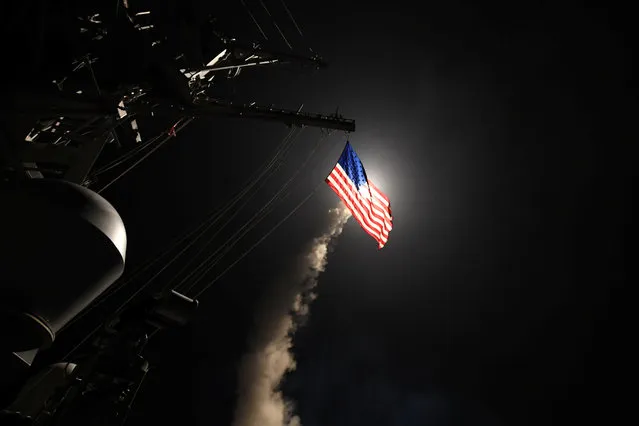 U.S. Navy guided-missile destroyer USS Porter conducts a cruise missile strike on Syria while in the Mediterranean Sea, April 7, 2017. (Photo by Ford Williams/Reuters/U.S. Navy)