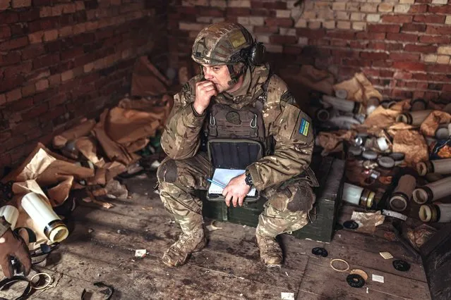 A Ukrainian soldier waits for instructions in a shelter on the Donbass frontline, in Donetsk Oblast, Ukraine on January 16, 2023. (Photo by Diego Herrera Carcedo/Anadolu Agency via Getty Images)