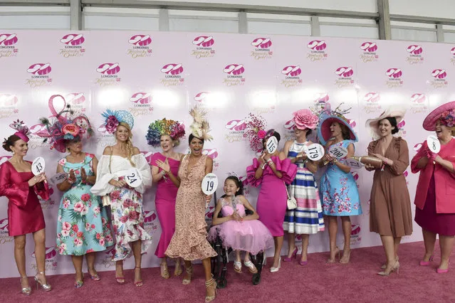 Meghana Rajadhyaksha, of Miami, reacts after winning the Longines Prize for Elegance fashion contest on Longines Kentucky Oaks Day, Friday, May 4, 2018 at Churchill Downs in Louisville, Ky. Longines, the Swiss watch manufacturer known for its luxury timepieces, is the Official Watch and Timekeeper of the 144th annual Kentucky Derby. (Photo by Diane Bondareff/Invision for Longines/AP Images)