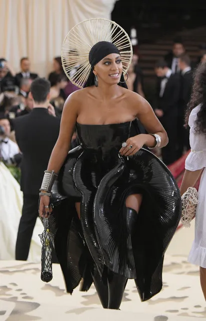 Solange Knowles attends the Heavenly Bodies: Fashion & The Catholic Imagination Costume Institute Gala at The Metropolitan Museum of Art on May 7, 2018 in New York City. (Photo by Mike Coppola/MG18/Getty Images for The Met Museum/Vogue)