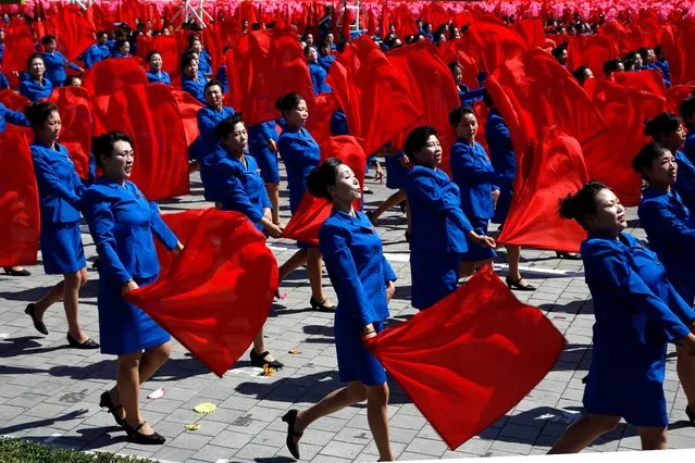 Performers take part in a parade for the 70th anniversary of North Korea's founding day in Pyongyang, North Korea, Sunday, September 9, 2018. (Photo by Ng Han Guan/AP Photo)
