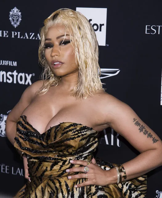 Nicki Minaj attends the Harper's BAZAAR “ICONS by Carine Roitfeld” party at The Plaza on Friday, September 7, 2018 in New York. (Photo by Charles Sykes/Invision/AP Photo)