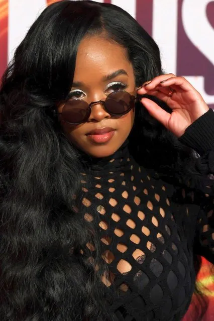H.E.R. arrives at the CMT Music Awards at the Bridgestone Arena on Wednesday, June 9, 2021, in Nashville, Tenn. (Photo by Dan Henry/Reuters)