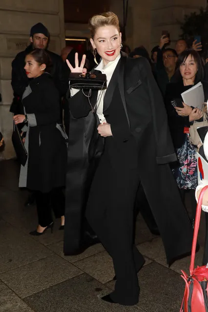 Amber Heard attends the Giorgio Armani Prive Haute Couture Spring Summer 2019 show as part of Paris Fashion Week on January 22, 2019 in Paris, France. (Photo by Pierre Suu/Getty Images)