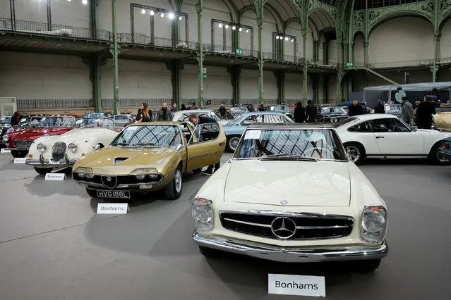 A Mercedes-Benz 280 SL Convertible with hardtop is displayed during an exhibition of vintage and classic cars  by Bonhams auction house at the Grand Palais during the Retromobile week in Paris, France, February 8, 2017. (Photo by Benoit Tessier/Reuters)