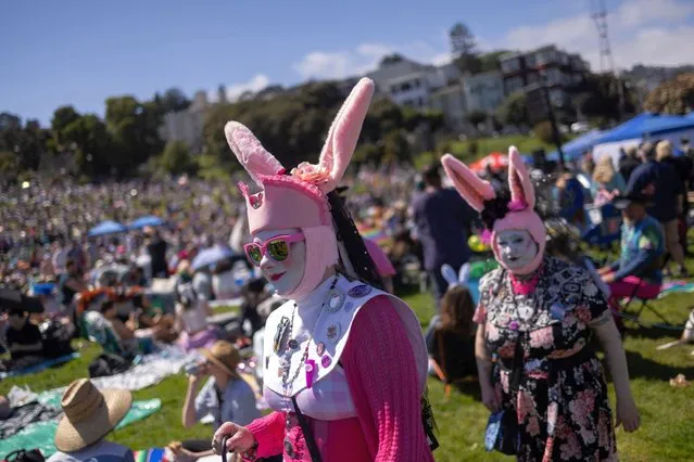 People attend the 2024 Easter In the Park & Hunky Jesus Contest, during International Transgender Day of Visibility which takes place annually on March 31 to celebrate transgender and gender non-conforming individuals, in San Francisco, California, U.S., March 31, 2024. (Photo by Carlos Barria/Reuters)