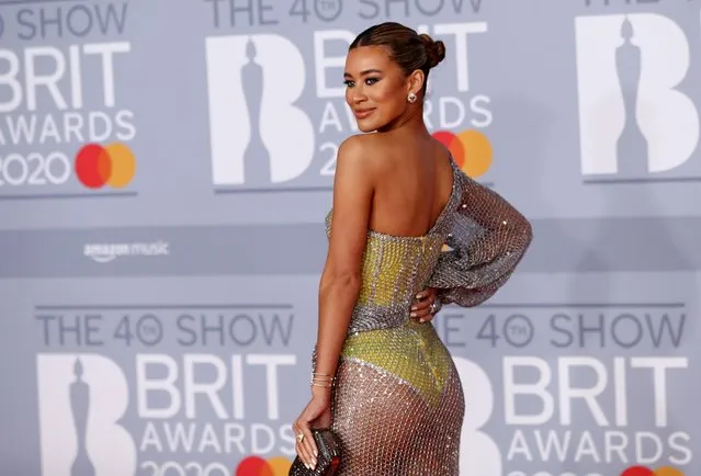 Montana Brown poses as she arrives for the Brit Awards at the O2 Arena in London, Britain, February 18, 2020. (Photo by Simon Dawson/Reuters)