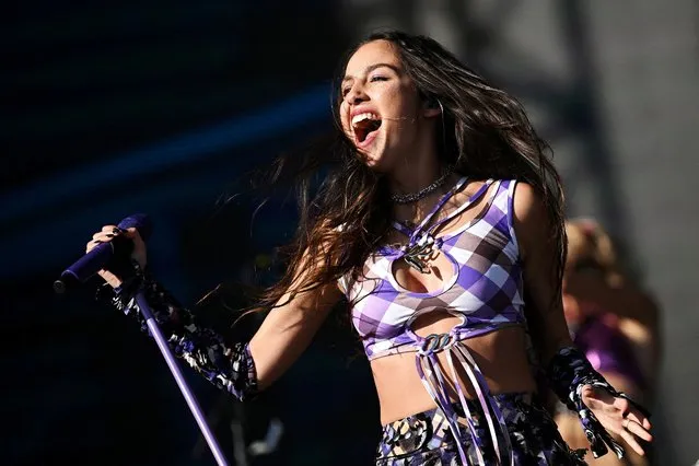 Olivia Rodrigo performs on the Other stage at Worthy Farm in Somerset during the Glastonbury Festival in Britain on June 25, 2022. (Photo by Dylan Martinez/Reuters)