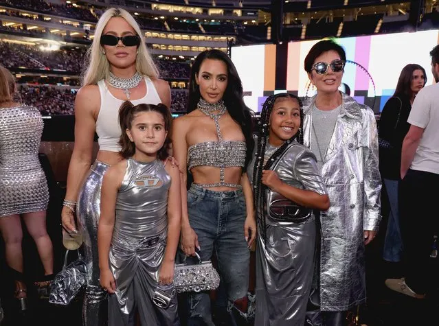 (L-R) Khloé Kardashian, Penelope Disick, Kim Kardashian, North West and Kris Jenner attend the “RENAISSANCE WORLD TOUR” at SoFi Stadium on September 04, 2023 in Inglewood, California. (Photo by Kevin Mazur/WireImage for Parkwood)