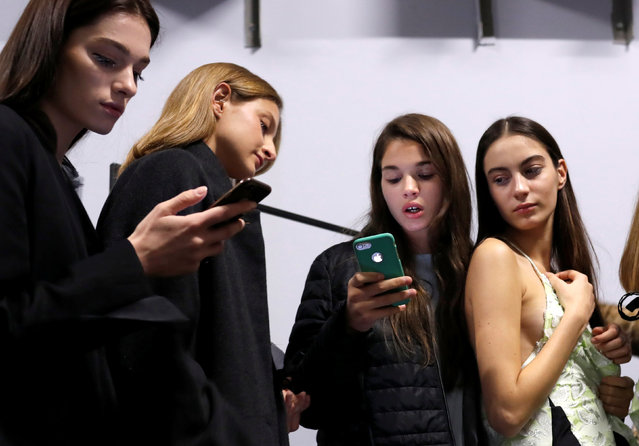 Models wait backstage during the Mercedes-Benz Fashion Week Tbilisi, Georgia, November 2, 2018. (Photo by David Mdzinarishvili/Reuters)