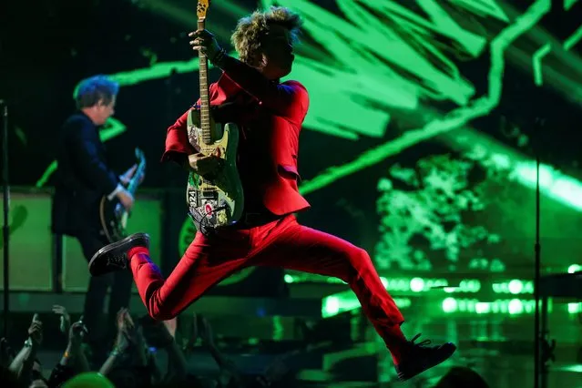 American musician Billie Joe Armstrong performs during the iHeartRadio Music Awards at Dolby Theatre in Los Angeles, California, U.S., April 1, 2024. (Photo by Mario Anzuoni/Reuters)