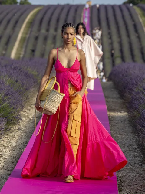 A model walks the runway during the Jacquemus Menswear Spring Summer 2020 show on June 24, 2019 in Valensole, France. (Photo by Arnold Jerocki/WireImage)