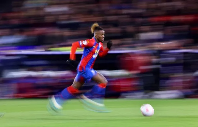Crystal Palace's Wilfried Zaha in action during a Premier League match versus Arsenal at Selhurst Park, London, Britain on April 4, 2022. (Photo by David Klein/Reuters)