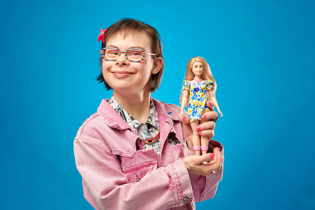 French City Counsellor & Author Eleonore Laloux holds the new Barbie doll with Down's syndrome, in Paris, France on April 19, 2023. (Photo by Mattel/Matthieu Suprin/Handout via Reuters)