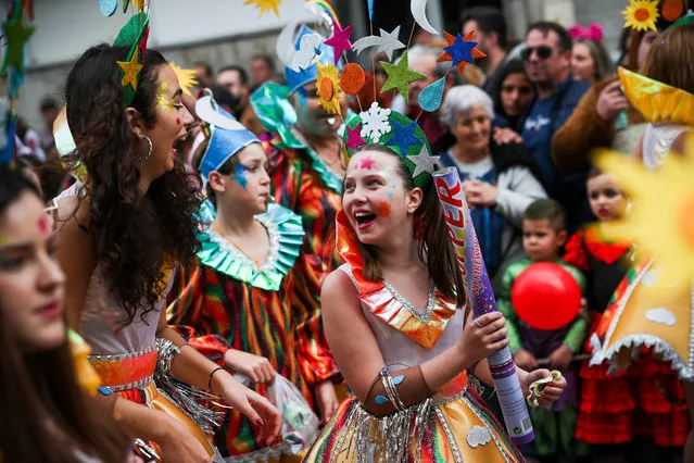People participate in the Loures Carnival parade which included 15 floats and more than 2,000 participants, in Loures, Portugal, 25 February 2020. (Photo by Jose Sena Goulao/EPA/EFE)