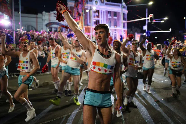 Participants celebrate the 42nd anniversary of the Sydney Gay and Lesbian Mardi Gras Parade in Sydney, Australia, February 29, 2020. (Photo by Loren Elliott/Reuters)