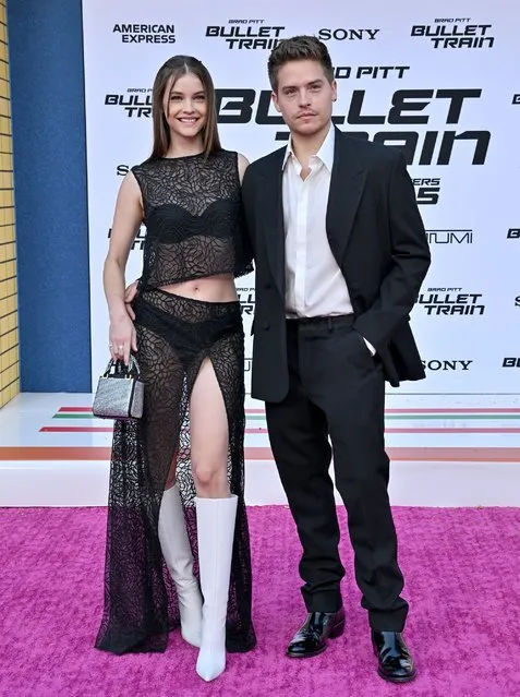Hungarian model Barbara Palvin and American actor Dylan Sprouse attend the Los Angeles Premiere of Columbia Pictures' “Bullet Train” at Regency Village Theatre on August 01, 2022 in Los Angeles, California. (Photo by Axelle/Bauer-Griffin/FilmMagic)