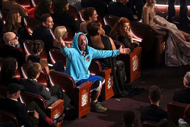US comedian, actor Adam Sandler speaks during the 97th Annual Academy Awards at the Dolby Theatre in Hollywood, California on March 2, 2025. (Photo by Patrick T. Fallon/AFP Photo)