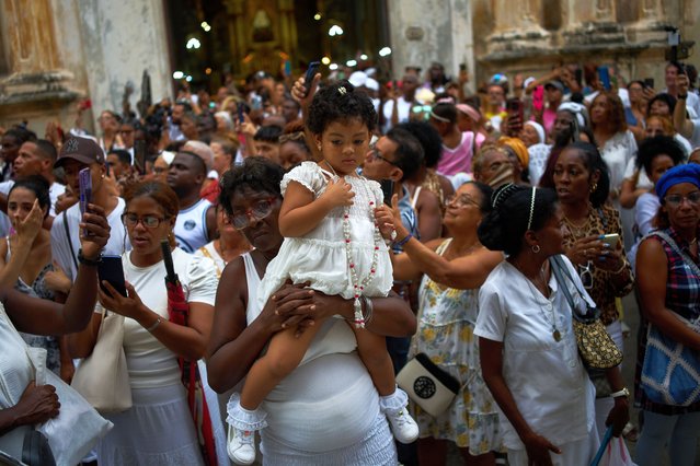 Faithful gather for a procession honoring Our Lady of Mercy in Havana, Wednesday, September 24, 2025. (Photo by Ramón Espinosa/AP Photo)