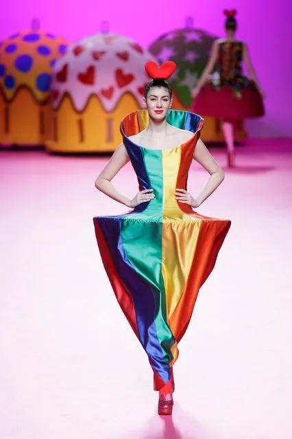 A model walks the runway at the Agatha Ruiz de La Prada show during the Mercedes-Benz Madrid Fashion Week Autumn/Winter 2017 at Ifema on February 17, 2017 in Madrid, Spain. (Photo by Pablo Cuadra/Getty Images)