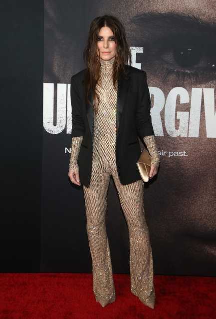 Celebrities attend the Netflix Red Carpet Premiere of The Unforgivable at the DGA Theatre in Los Angeles on November 30, 2021. Pictured: American actress Sandra Bullock. (Photo by MediaPunch/Backgrid USA)