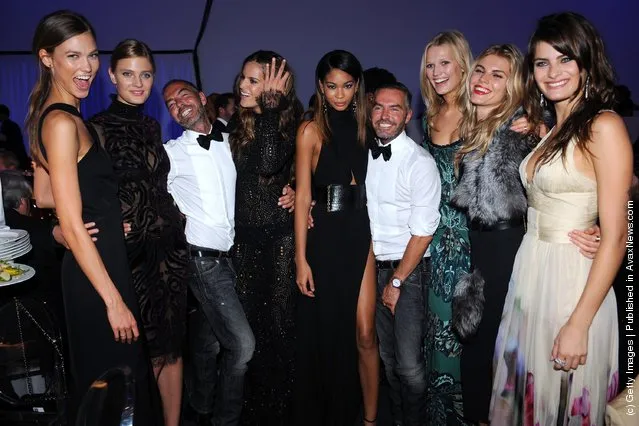 Karlie Kloss, Constance Jablonski, Dan Caten, Izabel Goulart, Chanel Iman, Dean Caten, Maryna Linchuk and  Isabeli Fontana