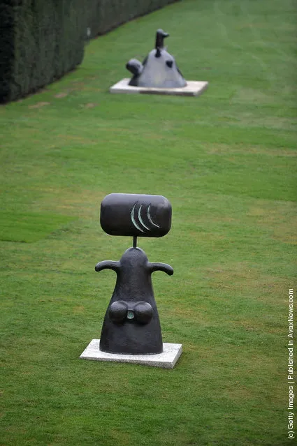 Joan Miro's sculpture, Femme (1981)  stands in the Yorkshire Sculpture park