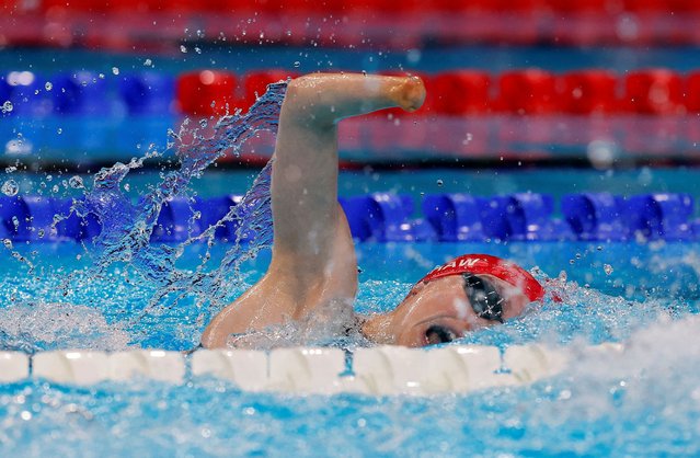 Toni Shaw of Britain in action during heat 2 of the women's 400m freestyle swimming at the Paris Paralympics on August 29, 2024. (Photo by Andrew Couldridge/Reuters)