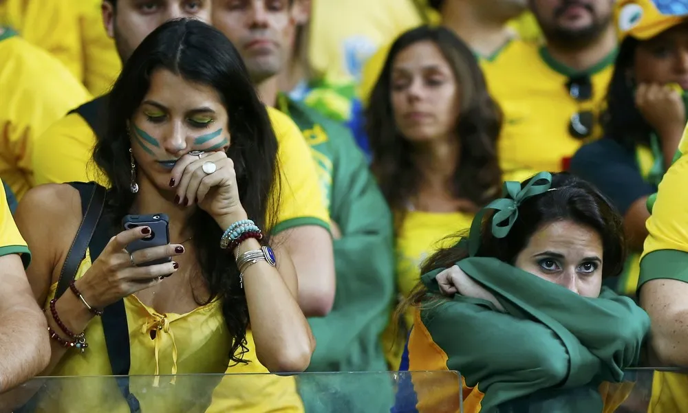 Brazilian Fans and Players Brokenhearted
