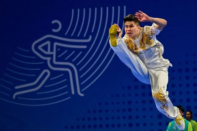 Indonesia's Edgar Xavier Marvelo competes in the men's changquan final wushu event during the 2022 Asian Games in Hangzhou on September 24, 2023. (Photo by Ishara S. Kodikara/AFP Photo)