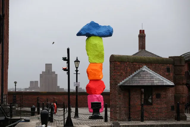 Ugo Rondinone's Liverpool Mountain stands ouside the Tate in Liverpool, Britain, October 23, 2018. (Photo by Hannah McKay/Reuters)