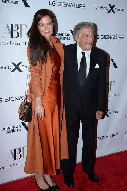 Katie Holmes and Tony Bennett attend American Ballet Theatre 2019 Fall Gala on October 16, 2019 at David H. Koch Theater, Lincoln Center in New York City. (Photo by Paul Bruinooge/Patrick McMullan via Getty Images)