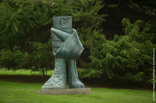 Joan Miro's sculpture, Personnage (1982)  stands in the Yorkshire Sculpture park