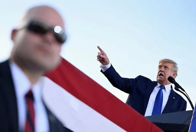 Former U.S. President Donald Trump hosts a rally to boost Ohio Republican candidates ahead of their May 3 primary election, at the county fairgrounds in Delaware, Ohio, U.S. April 23, 2022. (Photo by Gaelen Morse/Reuters)